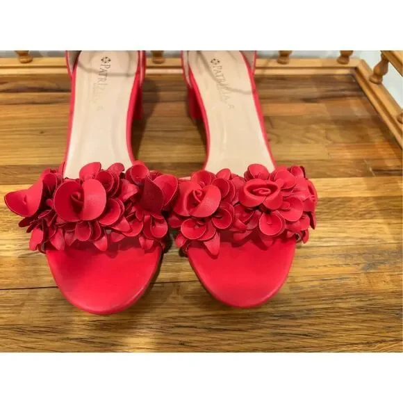 Patricia By Spring Step Women's Tomika Floral Block Heel Sandals Red Size 9.5 - Picture 6 of 7